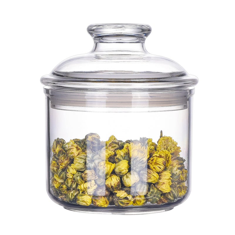 IVOOBR 13.5oz Small Acrylic Storage Jar, Airtight Lid with Silicone Sealing Ring, Ideal Canister Container for Sugar, Tea, Spices, Herbs, Shells, Bath Salt, Christmas Decorative Apothecary Jars - Image 1